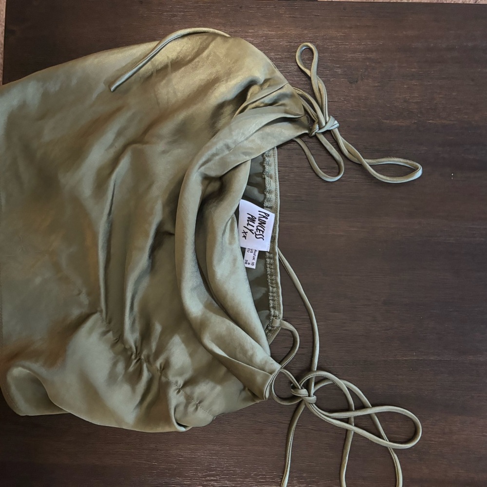 Satin Olive Green top